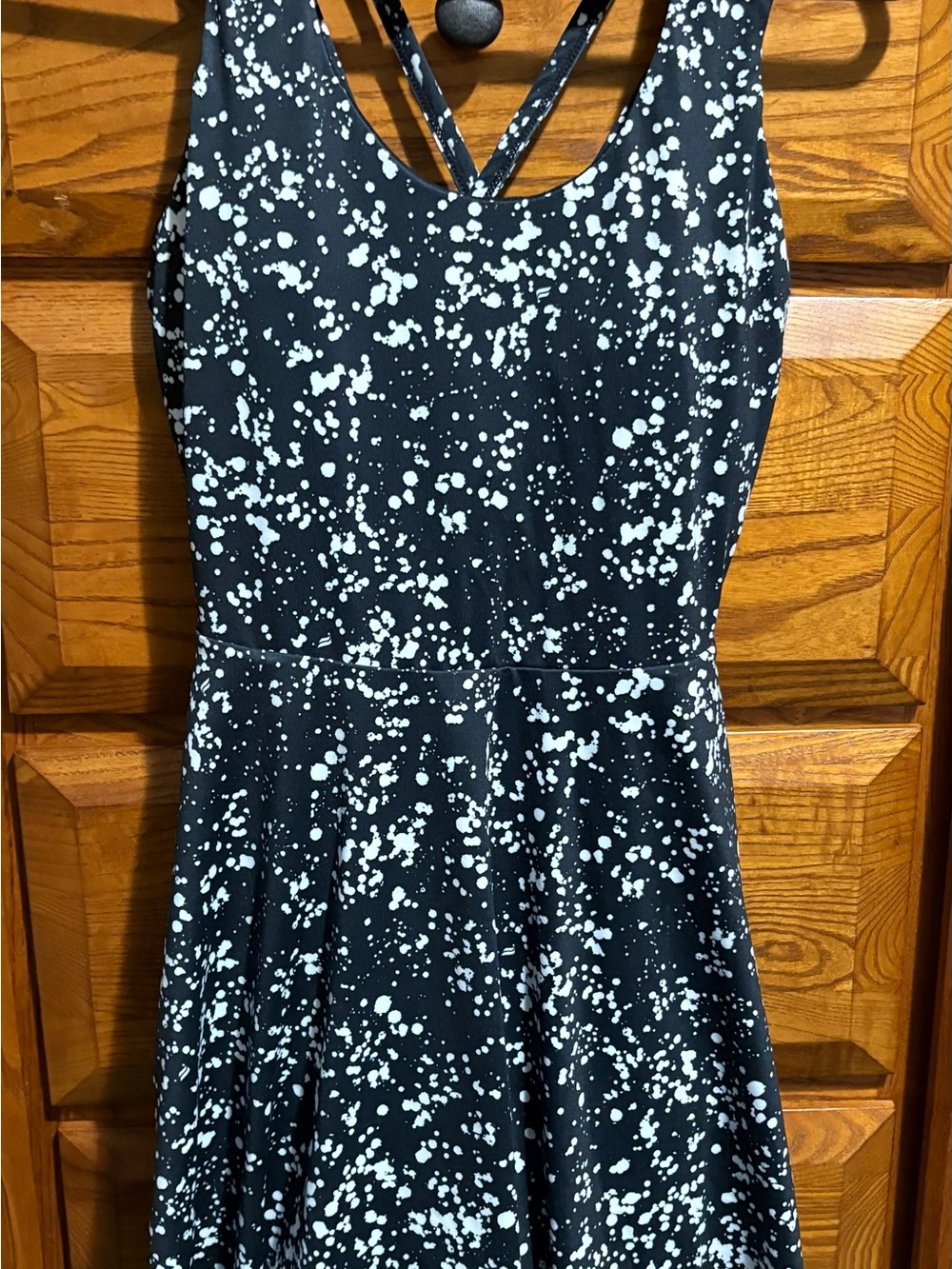 Fabletics Black and White Speckled Mini Dress